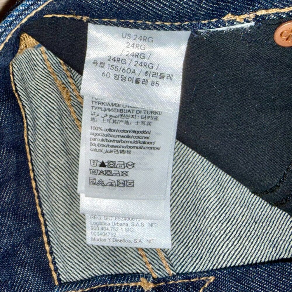 Calvin Klein Straight Leg Barrel 100% Cotton Jeans Size 24 - Picture 7 of 7